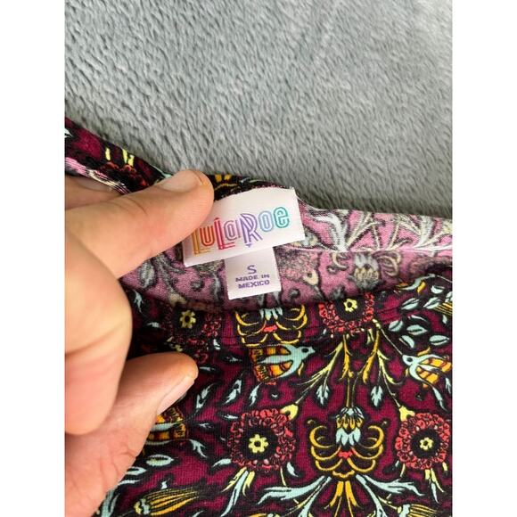 Women's LuLaRoe Floral Print Dress Size Small Burgundy Boho Julia Style - Exc - Picture 6 of 10